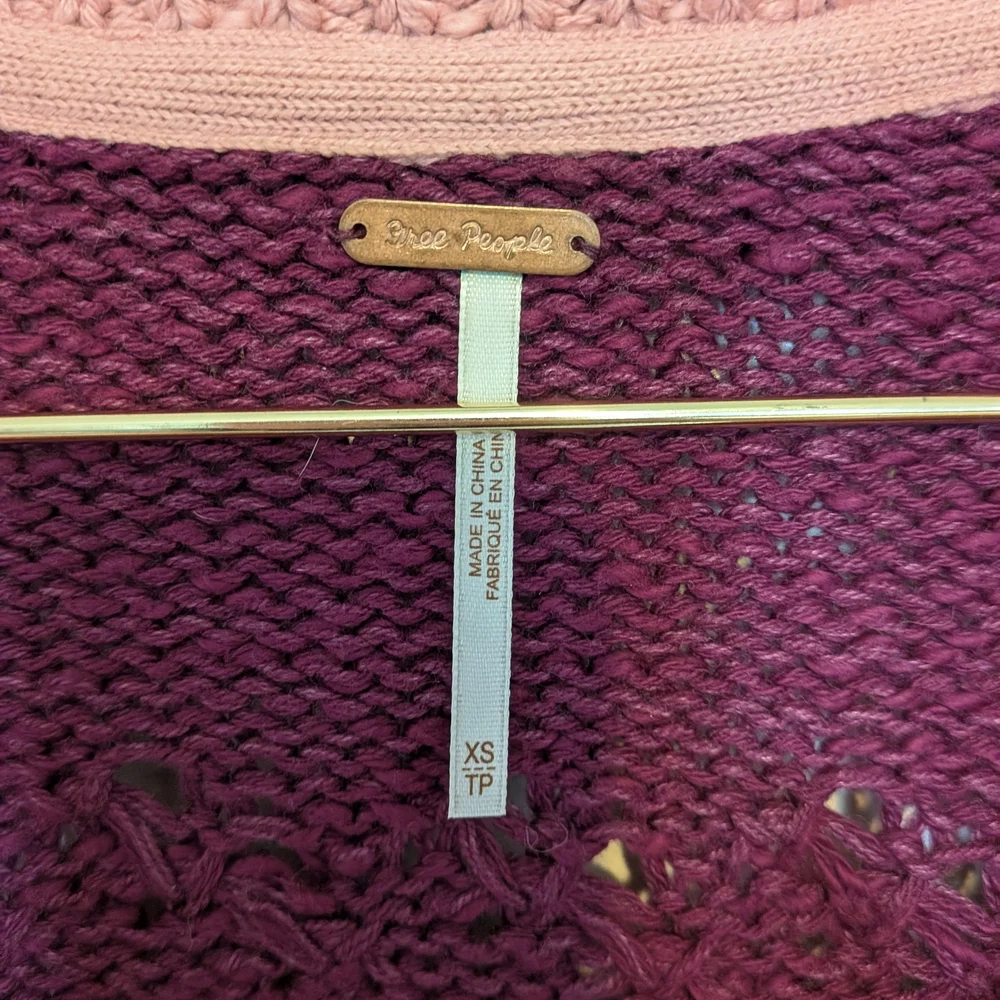 Free People V-Neck Sweater in Purple and Pink - Picture 5 of 6